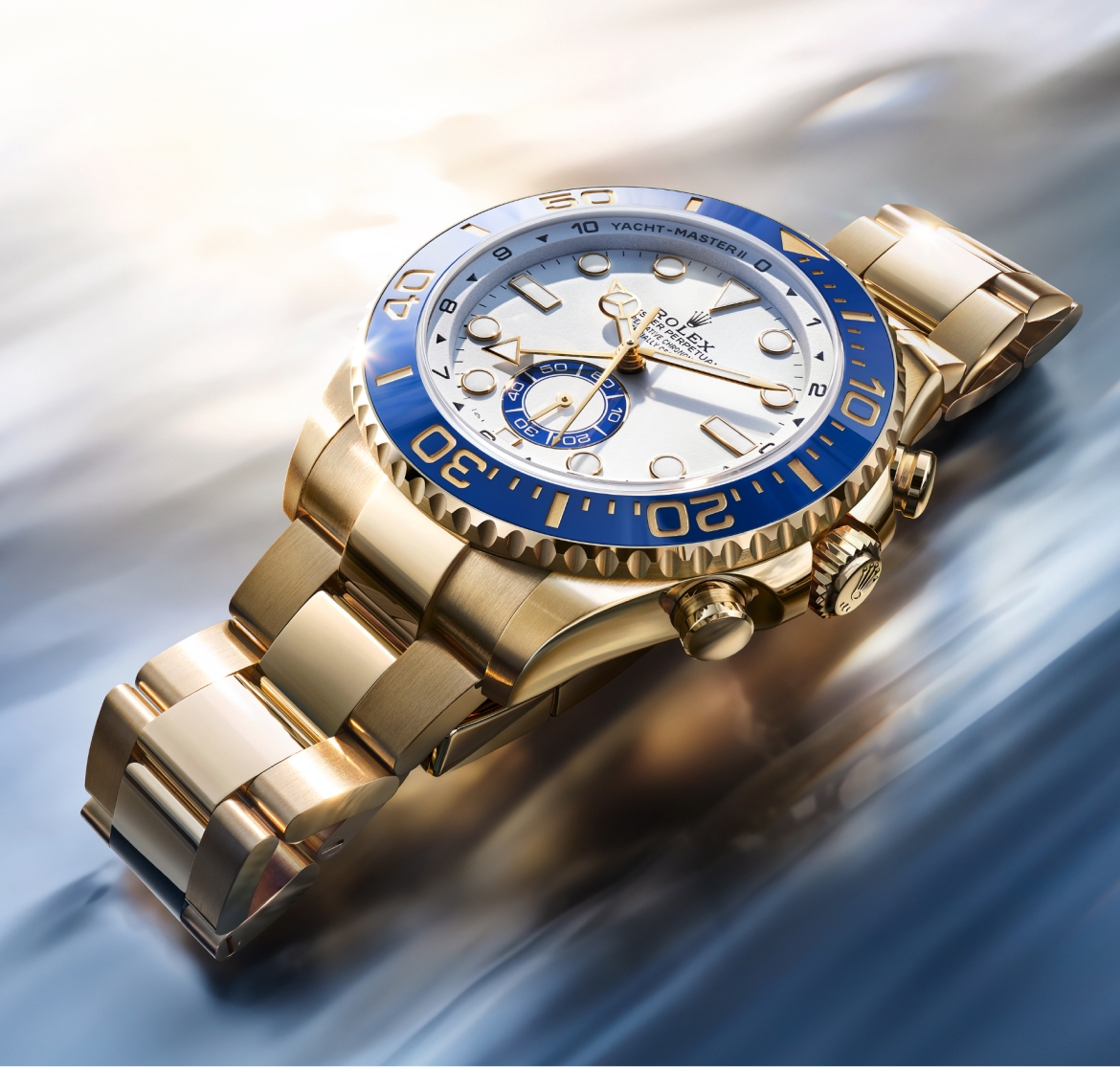 Rolex yacht master II yellow gold ambiance m126688 0001 portrait